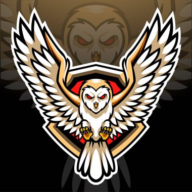 Ahır baykuşu maskotu. esport logo tasarımı