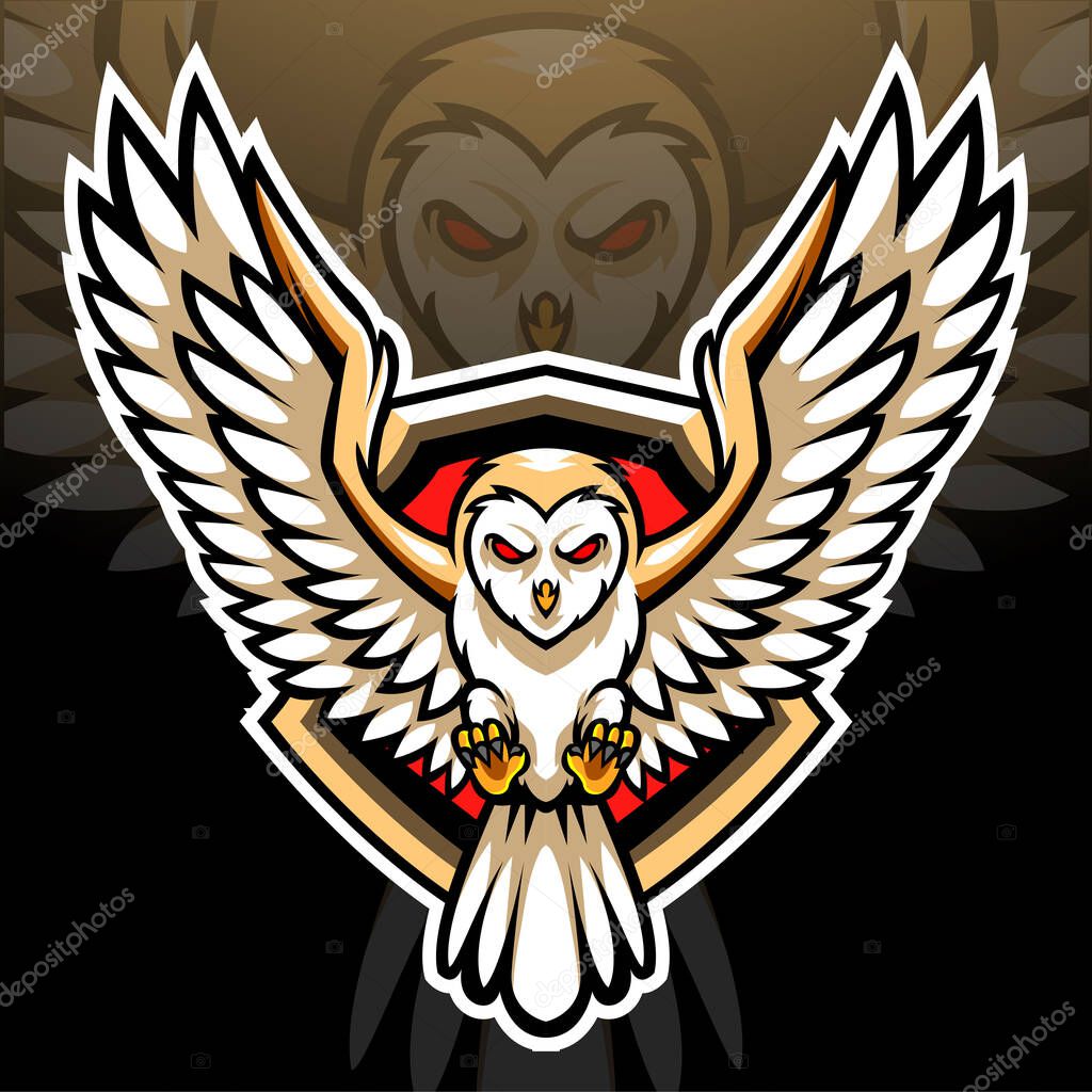 Barn owl mascot. esport logo design