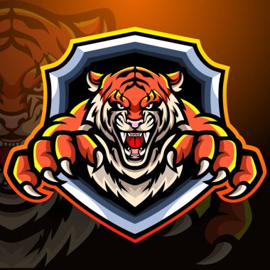 Kaplan maskotu. esport logo tasarımı