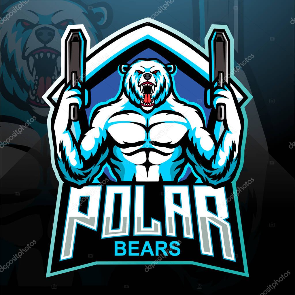 Polar bear mascot. esport logo design