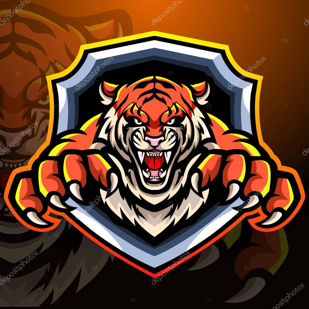 Tiger mascot. esport logo design