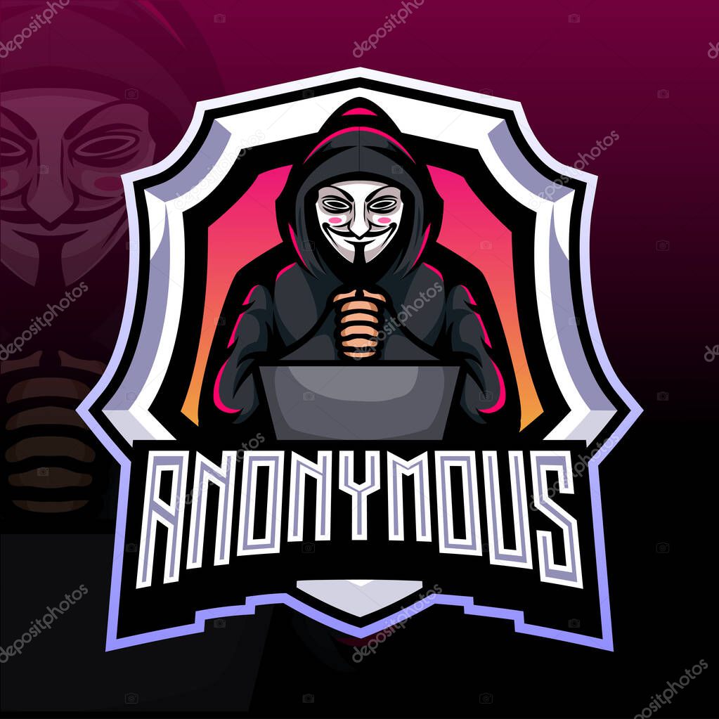Hacker mascot. esport logo design