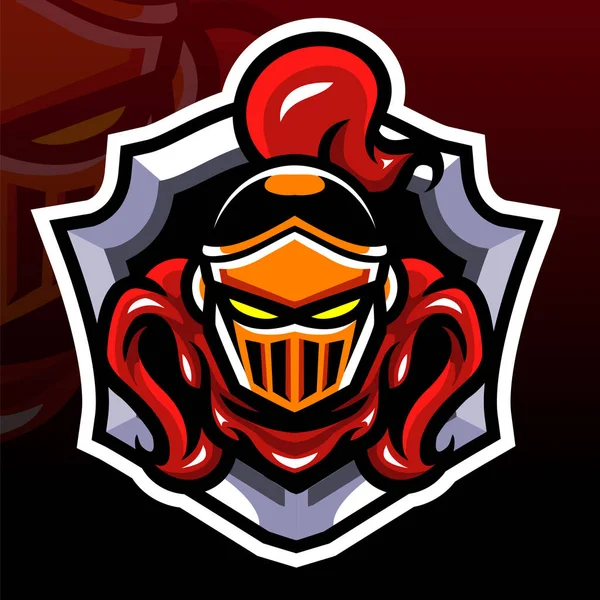 Mascotte Chevalier Design Logo Esport — Image vectorielle