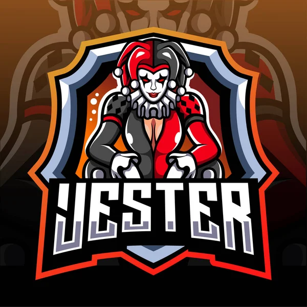 Mascotte Bouffon Design Logo Esport — Image vectorielle