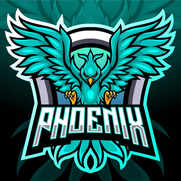 Mascotte Oiseau Phoenix Design Logo Esport — Image vectorielle