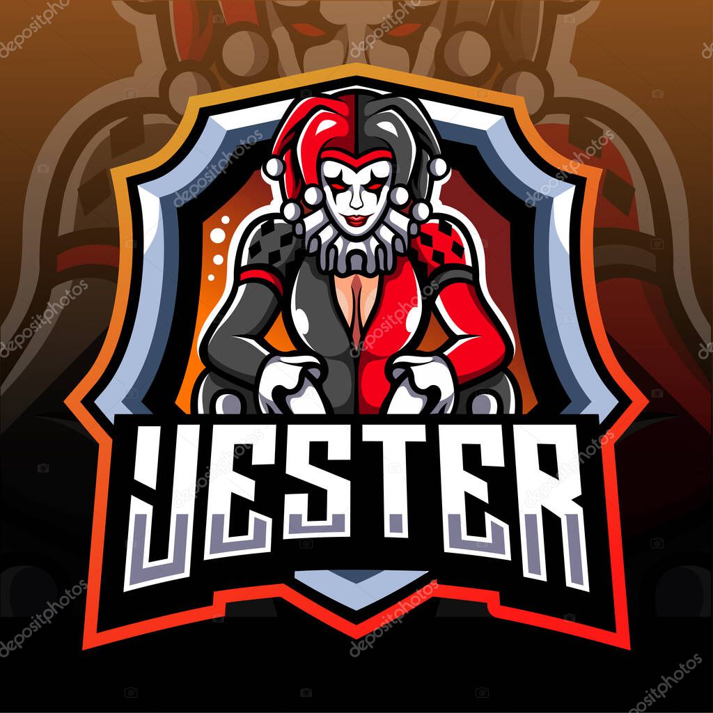 Jester mascot. esport logo design