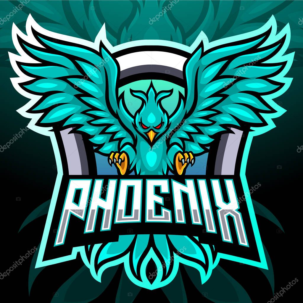 Phoenix bird mascot. esport logo design
