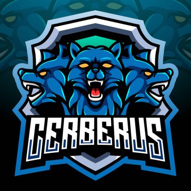 Cerberus maskotu. esport logo tasarımı