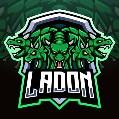 Ladon maskotu. esport logo tasarımı