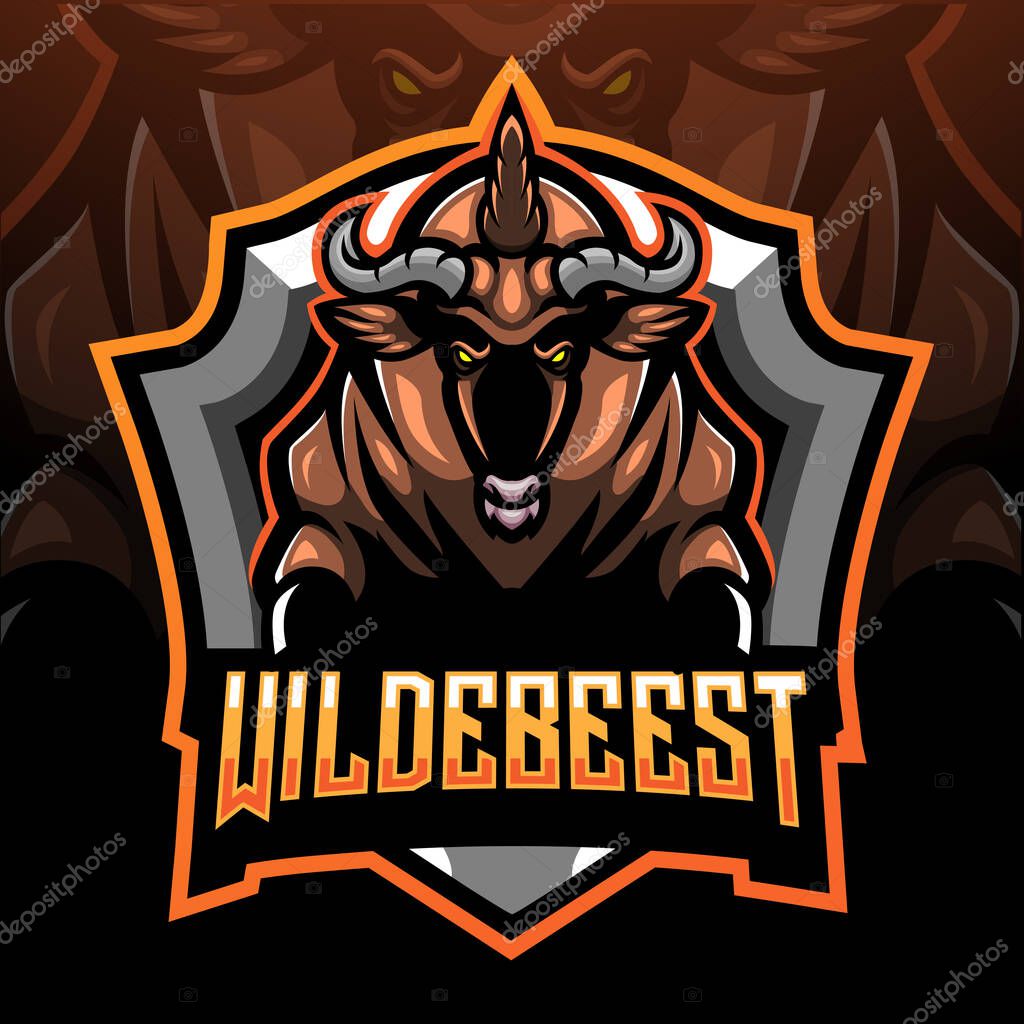 Wildebeest mascot. esport logo design