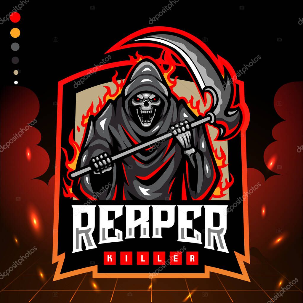 Grim reaper mascot. esport logo design