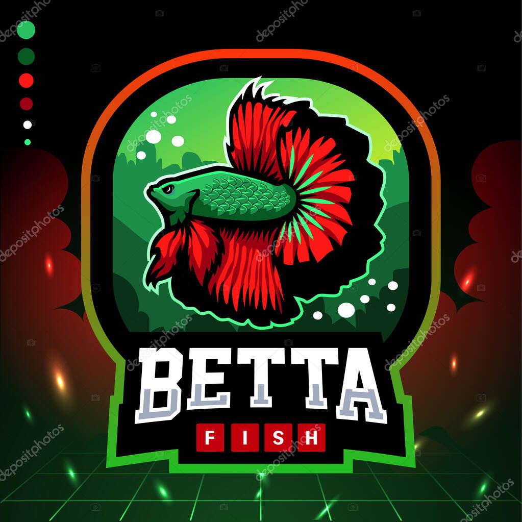 Betta fish mascot. esport logo design