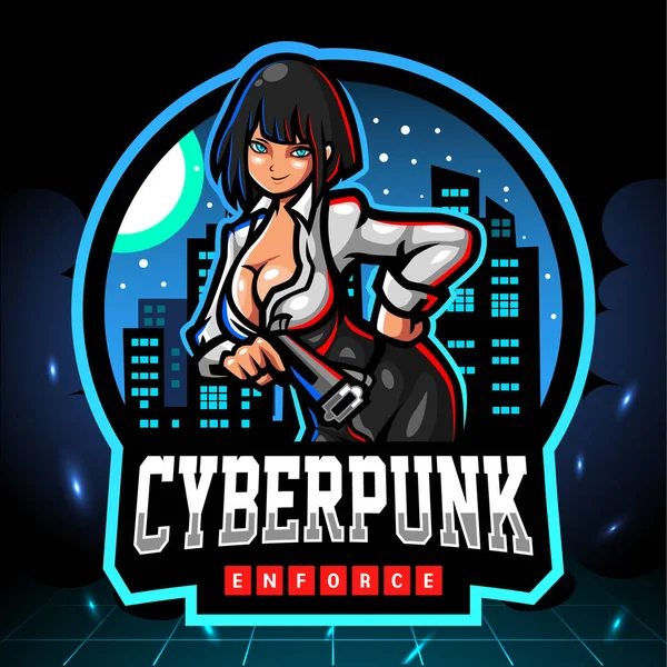 Siber punk maskotu. esport logo tasarımı