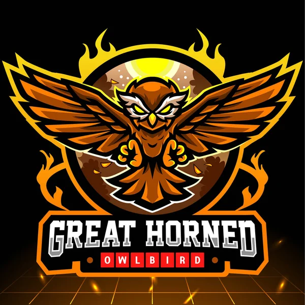 Baykuş maskotu. esport logo tasarımı