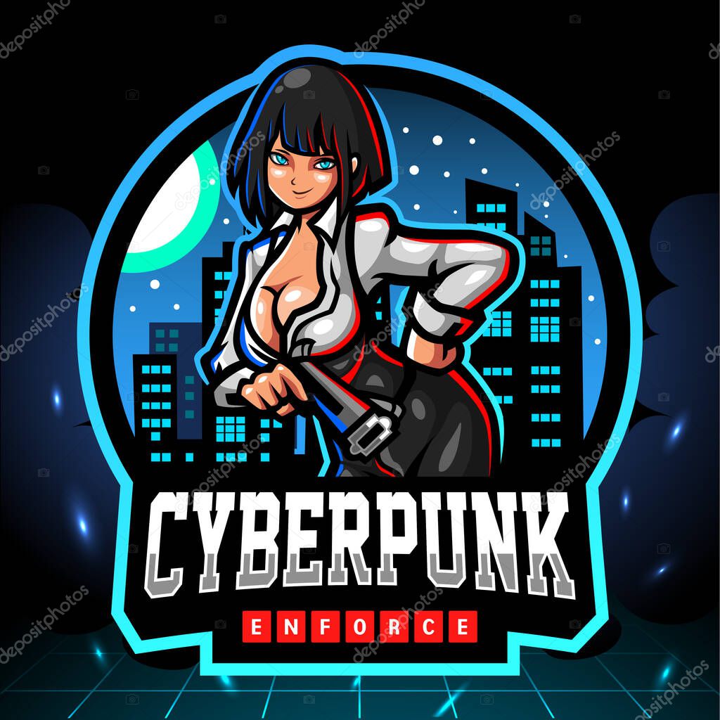 Cyber punk mascot. esport logo design