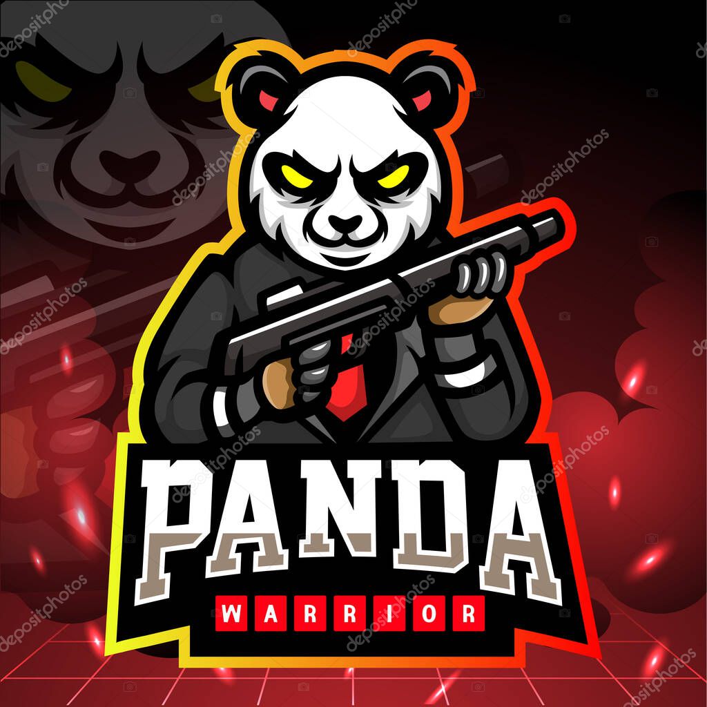 Panda warrior mascot. esport logo design
