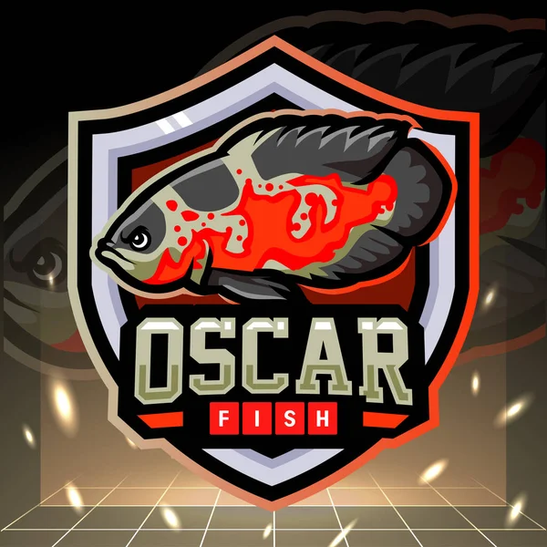 Oscar Kaplan Balığı Maskotu Esport Logo Tasarımı — Stok Vektör