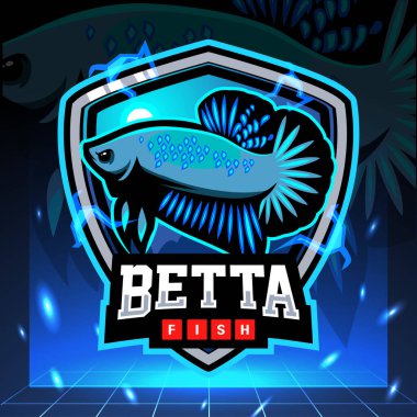 Betta balık maskotu. esport logo tasarımı