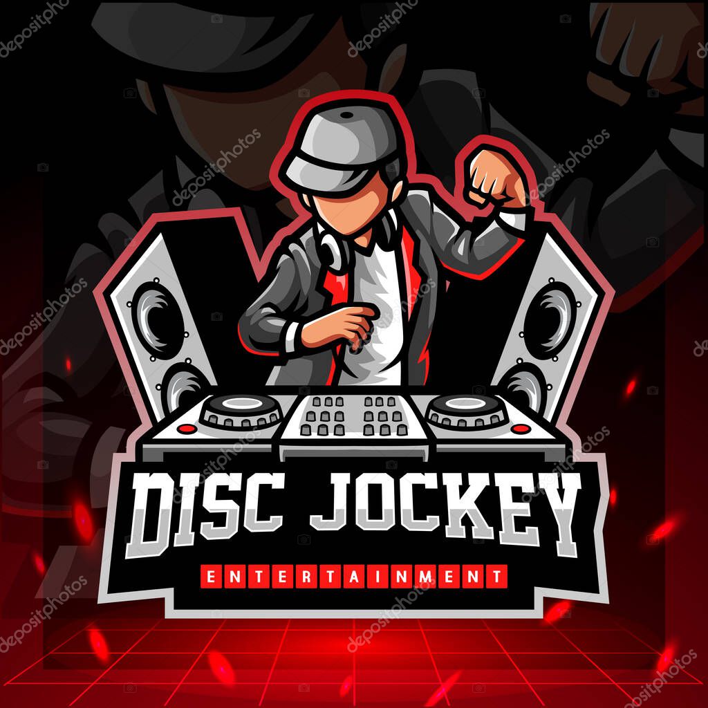 Disc jockey mascot. esport logo design