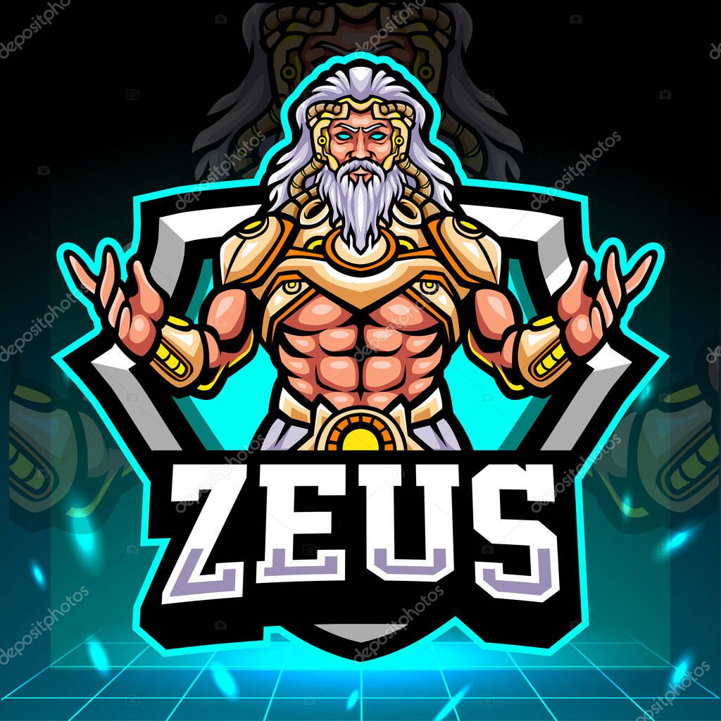 The lord of zeus mascot. esport logo design