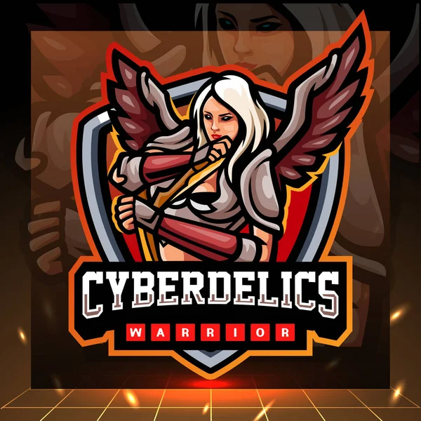 Mascota Cyberdelics Diseño Del Logo Esport — Vector de stock