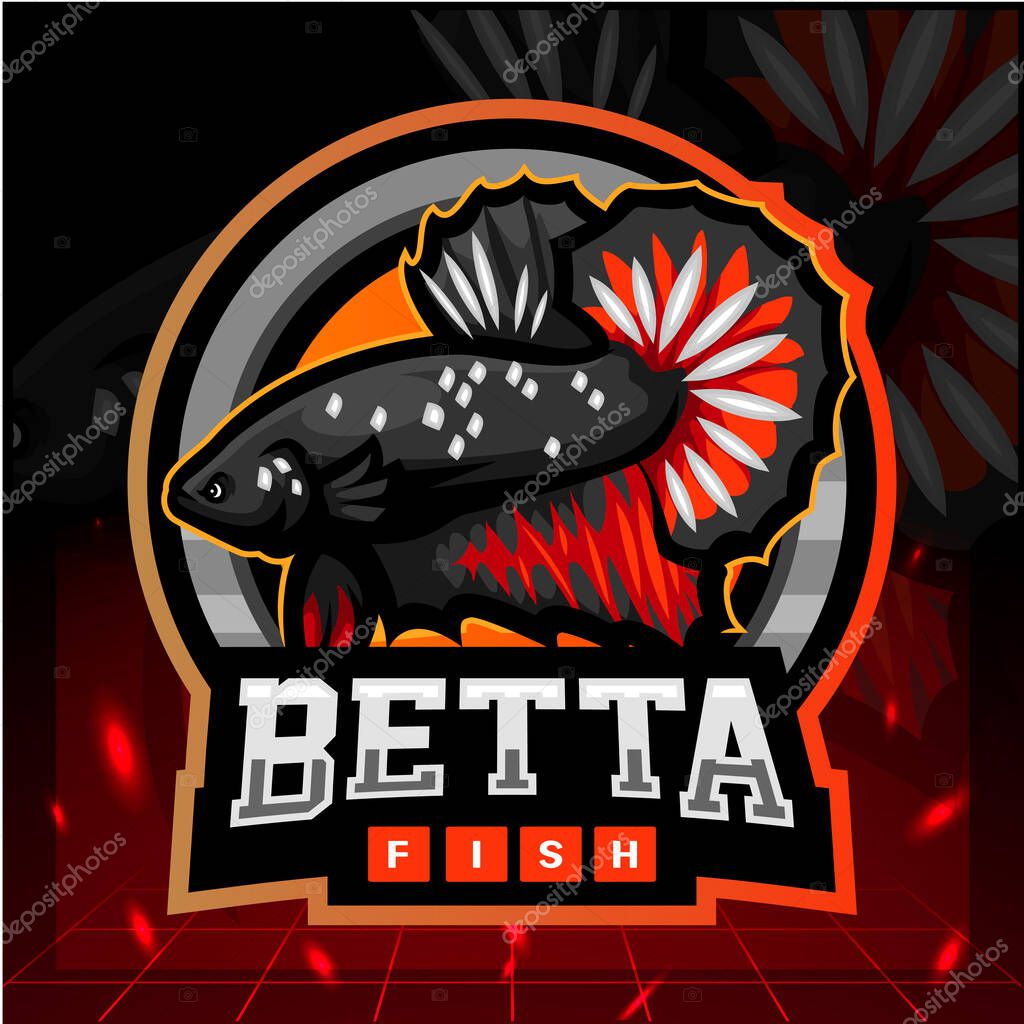 Betta fish mascot. esport logo design