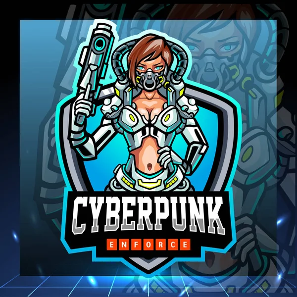 Siber punk maskotu. esport logo tasarımı