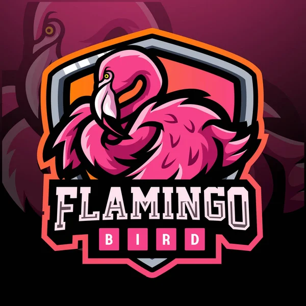 Flamingo kuş maskotu. esport logo tasarımı