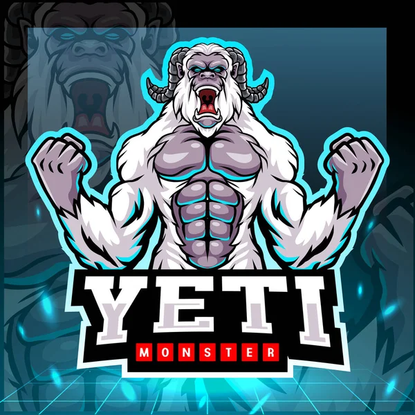 Mascote Monstro Yeti Design Logotipo Esport —  Vetores de Stock