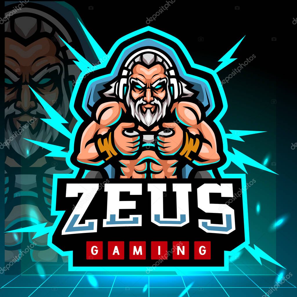 Zeus gaming mascot. esport logo design