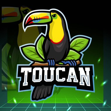 Tukan kuş maskotu. esport logo tasarımı
