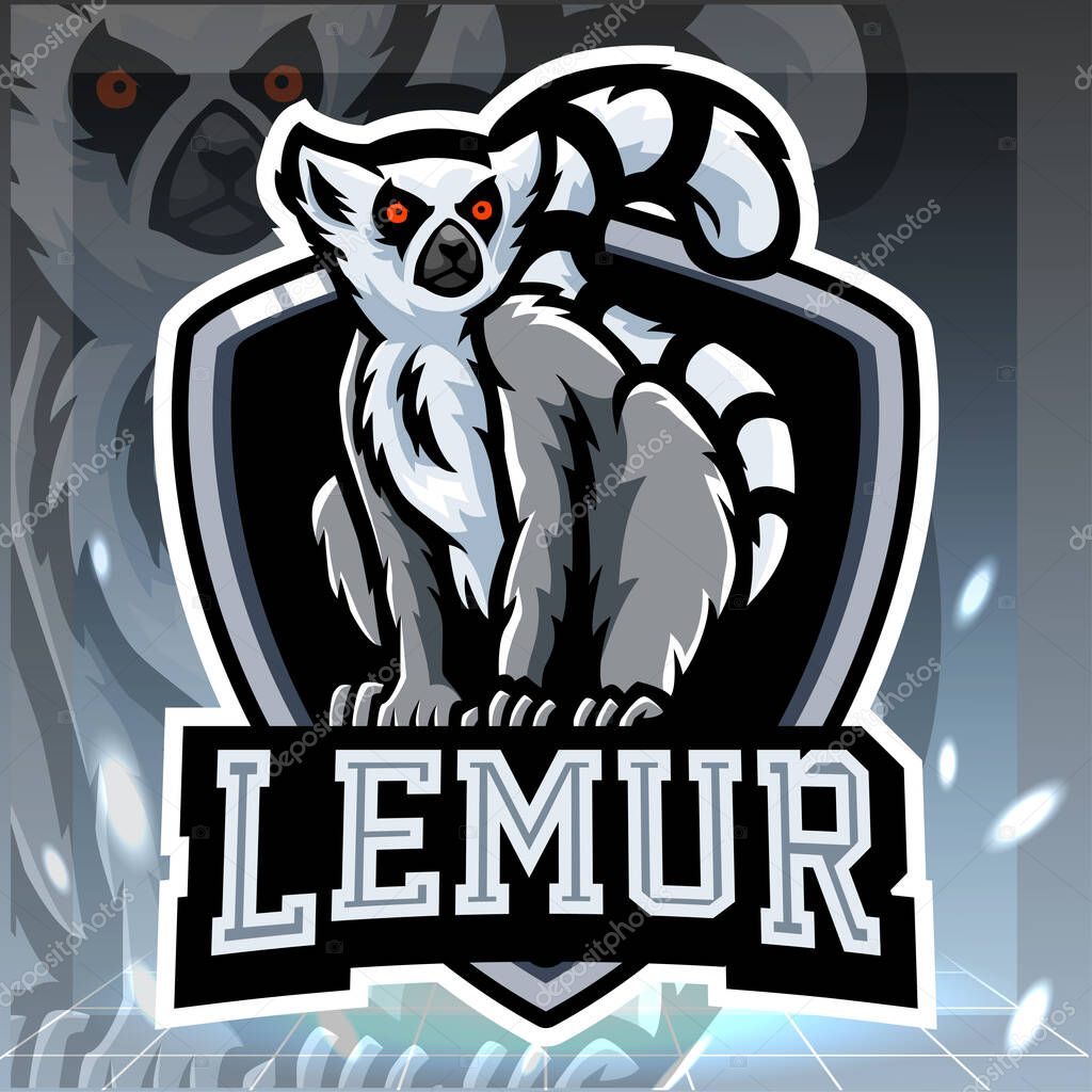Lemur mascot. esport logo design