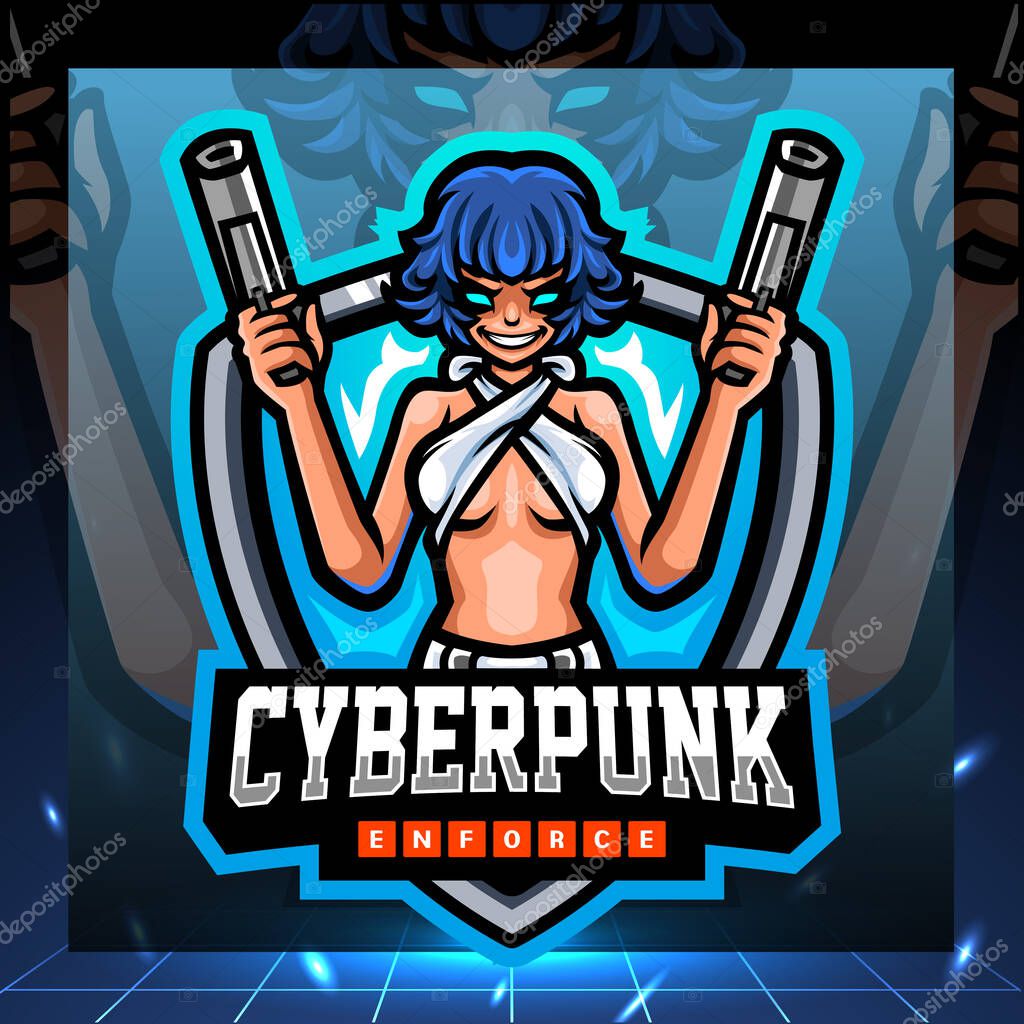 Cyber punk mascot. esport logo design