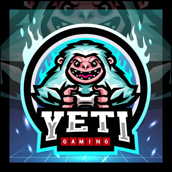 Mascota Yeti Diseño Del Logo Esport — Vector de stock
