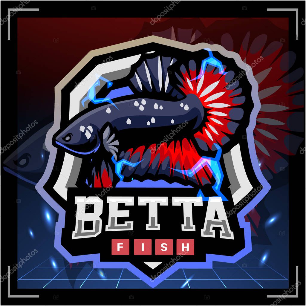 Betta fish mascot. esport logo design