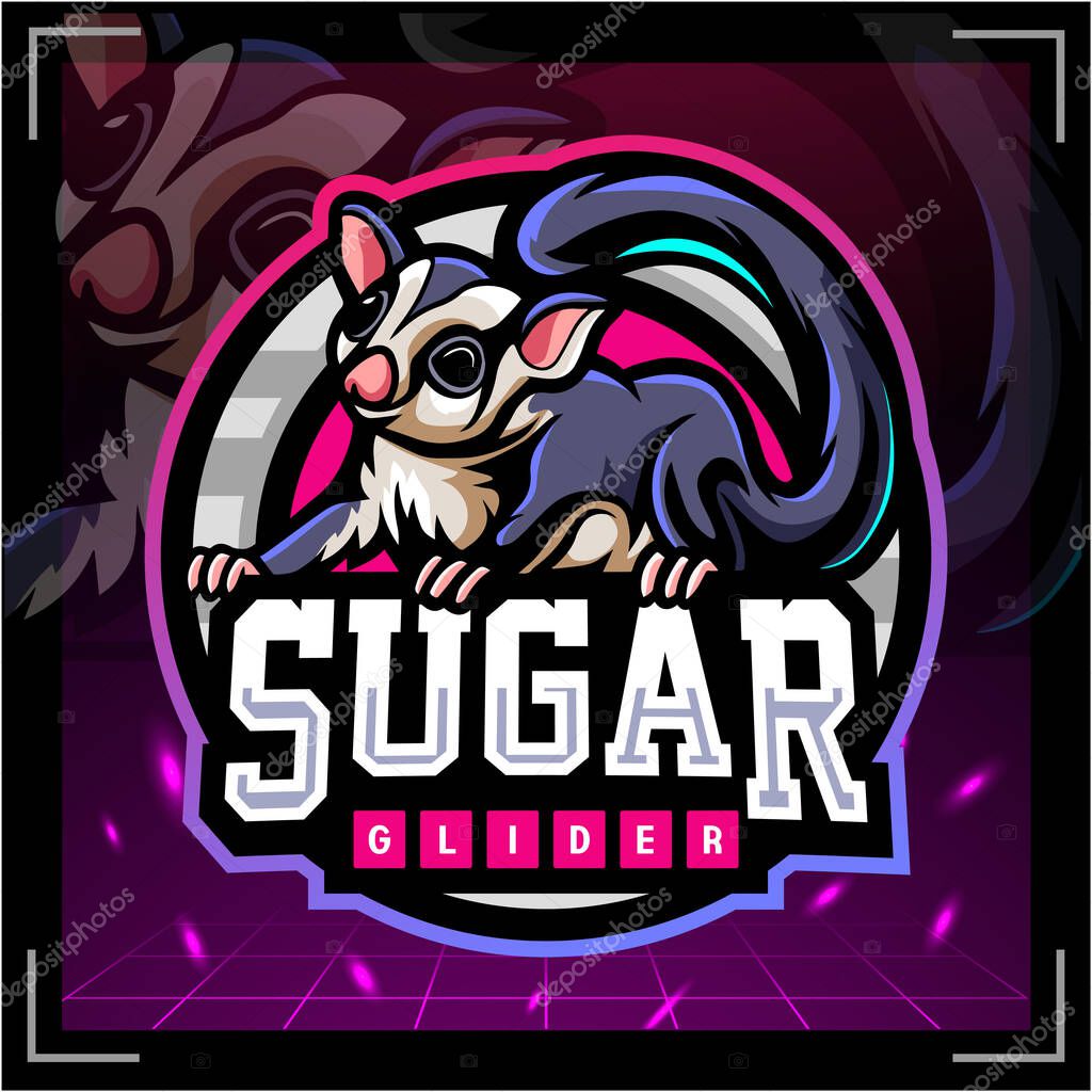 Sugar glider mascot. esport logo design