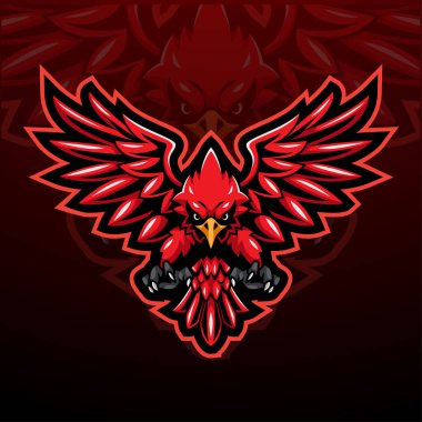 Phoenix kuş esport maskot logosu tasarımı