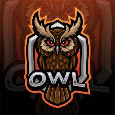 Baykuş esport maskot logosu tasarımı