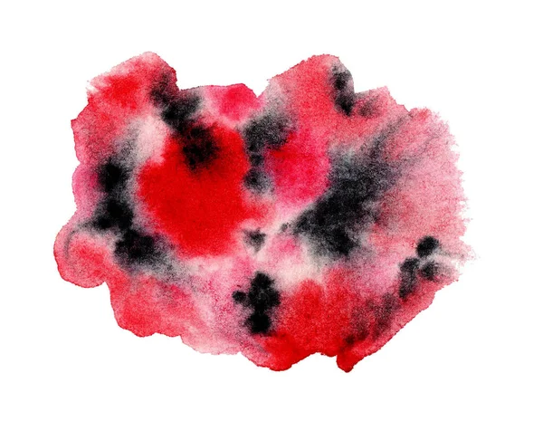 Fond Aquarelle Abstrait Style Japonais Stries Blanches Noir Rouge Gouttelettes — Photo