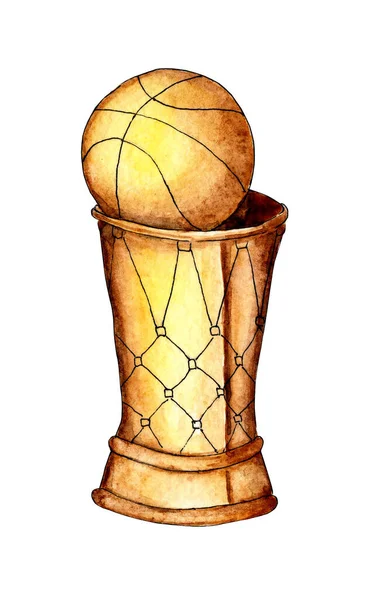 Кубок Баскетболу Team Achievement Award Представляє Баскетбольний Трофей Золоту Чашку — стокове фото