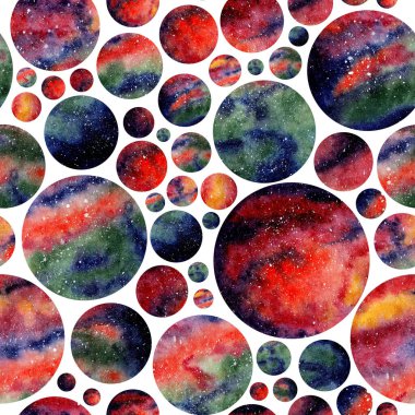 Suluboya uzayı kusursuz desen. Gezegenin soyutlanması, yıldızlar, gece gökyüzü. Kozmosun süresiz tekrarlayan örüntüleri. Beyaz arkaplanda izole.