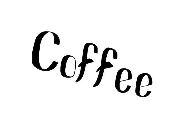 Handschrift Illustratie Koffie Koffie Tijd Woorden Kopjes Koffie Kalligrafie Gaan — Stockfoto
