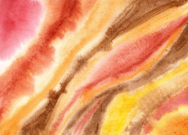 Yellow-brownish-red watercolor painting background. Ethnic yellow textile. September background. Burgundy art decor. Orange autumn texture. Thanksgiving invitation. Faded red paper. Golden fiery abstraction.