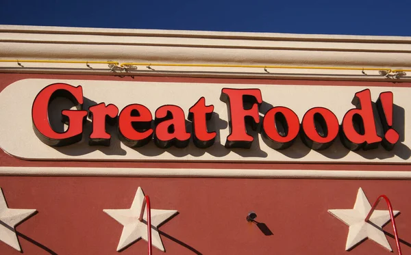 Grande Nourriture Grands Signes Amusement Sur Restaurant Abandonné Texas — Photo