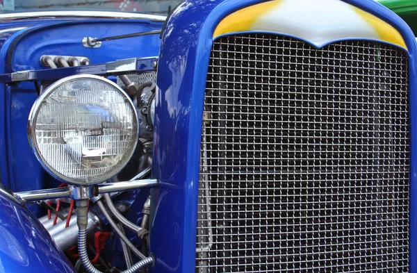 Vintage Hot Rod Samochód Zbliżenie Niebieski — Zdjęcie stockowe