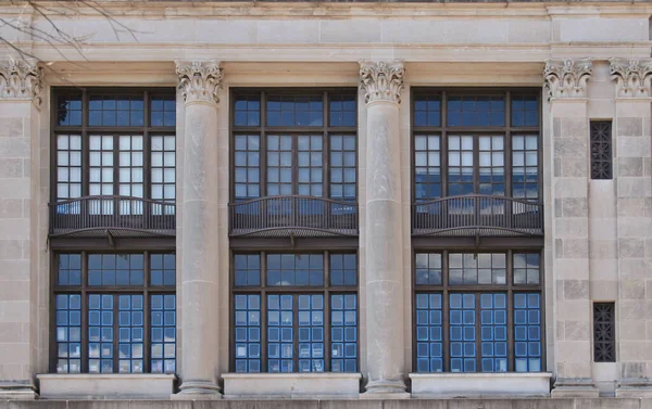 Nahaufnahme Gebäude Detail Ziegelmauer Und Fenster Historische Gebäude — Stockfoto