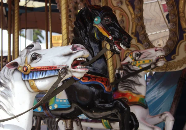 Cavalos Carrossel Carnaval Rural Leste Texas — Fotografia de Stock