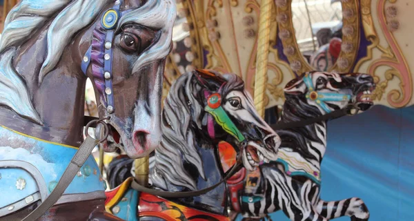 Carousel Horses Rural Carnival East Texas — Stock Photo, Image