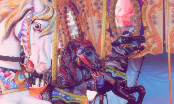 Karusellhästar Lantlig Karneval Östra Texas — Stockfoto