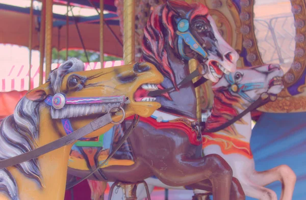 Carousel Horses Rural Carnival East Texas — Stock Photo, Image